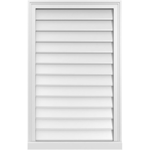 Ekena Millwork Vertical Surface Mount PVC Gable Vent w/ 2"W x 2"H , Brickmould Sill Frame, 24"W x 38"H - GVPVE24X3803SN