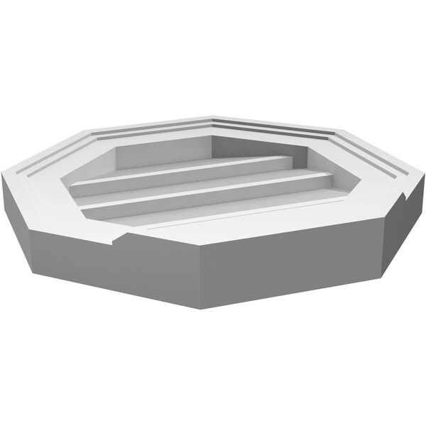 Ekena Millwork Octagonal Surface Mount PVC Gable Vent w/ 2"W x 2"P Brickmould Sill Frame, 14"W x 14"H - GVPOC14X1403SN
