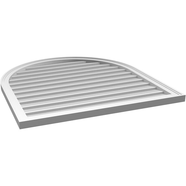 Ekena Millwork Round Top Surface Mount PVC Gable Vent w/ 2"W x 1-1/2"P Brickmould Frame, 36"W x 38"H - GVPRT36X3802SN