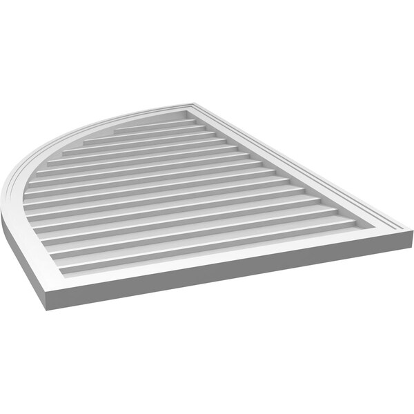 Ekena Millwork Quarter Round Top Left Surface Mount PVC Gable Vent w/ 2"W x 1-1/2"P Brickmould Frame, 30"W x 42"H - GVPQL30X4202SN