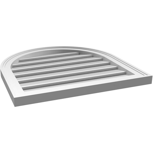 Ekena Millwork Round Top Surface Mount PVC Gable Vent: Functional, w/ 2"W x 1-1/2"P Brickmould Frame, 24"W x 24"H - GVPRT24X2402SF