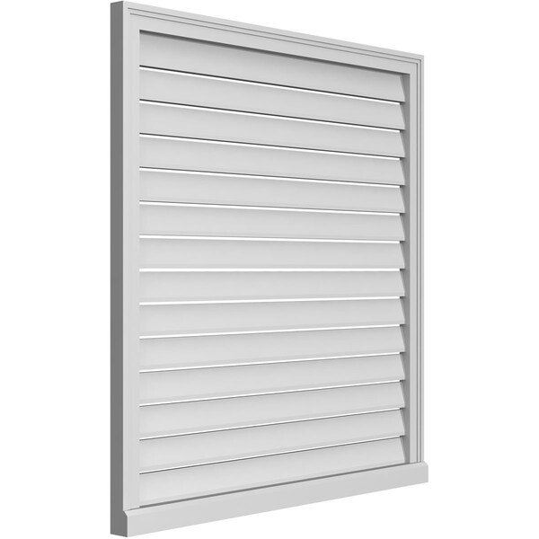 Ekena Millwork Vertical Surface Mount PVC Gable Vent: Functional, w/ 2"W x 2"P Brickmould Sill Frame, 40"W x 42"H - GVPVE40X4203SF