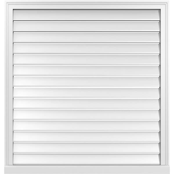 Ekena Millwork Vertical Surface Mount PVC Gable Vent: Functional, w/ 2"W x 2"P Brickmould Sill Frame, 40"W x 42"H - GVPVE40X4203SF