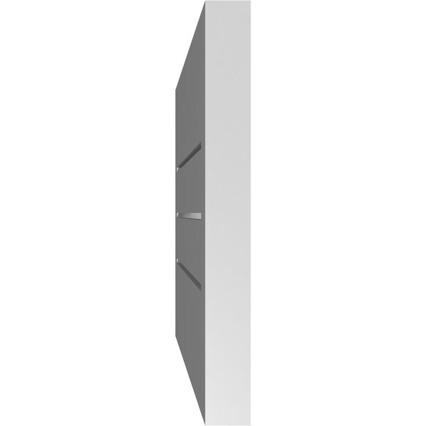 Ekena Millwork Vertical Surface Mount PVC Gable Vent: Functional, w/ 2"W x 1-1/2"P Brickmould Frame, 24"W x 14"H - GVPVE24X1402SF