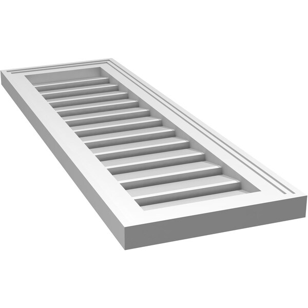 Ekena Millwork Vertical Surface Mount PVC Gable Vent: Functional, w/ 2"W x 1-1/2"P Brickmould Frame, 12"W x 36"H - GVPVE12X3602SF