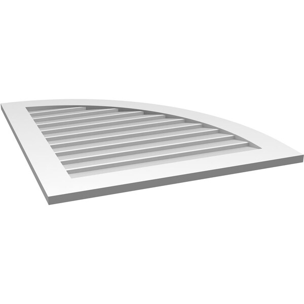Ekena Millwork Quarter Round Top Right Surface Mount PVC Gable Vent w/ 3-1/2"W x 1"P Standard Frame, 32"W x 36"H - GVPQR32X3601SN