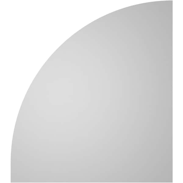 Ekena Millwork Quarter Round Top Right Surface Mount PVC Gable Vent w/ 3-1/2"W x 1"P Standard Frame, 32"W x 36"H - GVPQR32X3601SN