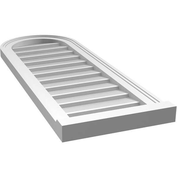 Ekena Millwork Round Top Surface Mount PVC Gable Vent w/ 2"W x 2"P Brickmould Sill Frame, 14"W x 38"H - GVPRT14X3803SN