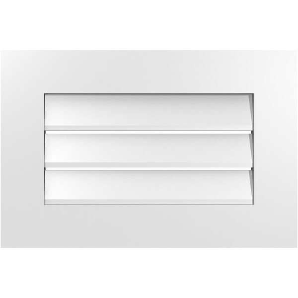 Ekena Millwork Vertical Surface Mount PVC Gable Vent: Functional, w/ 3-1/2"W x 1"P Standard Frame, 24"W x 16"H - GVPVE24X1601SF