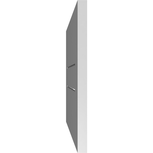 Ekena Millwork Vertical Surface Mount PVC Gable Vent: Functional, w/ 3-1/2"W x 1"P Standard Frame, 24"W x 16"H - GVPVE24X1601SF