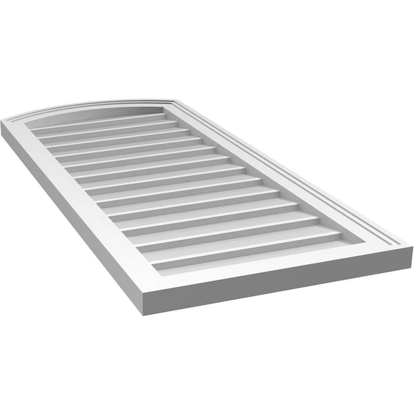 Ekena Millwork Arch Top Surface Mount PVC Gable Vent: Functional, w/ 2"W x 1-1/2"P Brickmould Frame, 18"W x 40"H - GVPAR18X4002SF