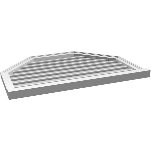 Ekena Millwork Octagonal Top Surface Mount PVC Gable Vent w/ 2"W x 2"P Brickmould Sill Frame, 38"W x 26"H - GVPOT38X2603SF