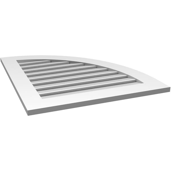 Ekena Millwork Quarter Round Top Right Surface Mount PVC Gable Vent w/ 3-1/2"W x 1"P Standard Frame, 28"W x 32"H - GVPQR28X3201SF