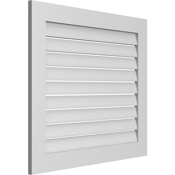 Ekena Millwork Vertical Surface Mount PVC Gable Vent: Functional, w/ 3-1/2"W x 1"P Standard Frame, 36"W x 32"H - GVPVE36X3201SF