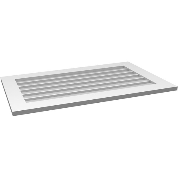 Ekena Millwork Vertical Surface Mount PVC Gable Vent: Non-Functional, w/3-1/2"W x 1"H, Standard Frame, 40"W x 24"H - GVPVE40X2401SN