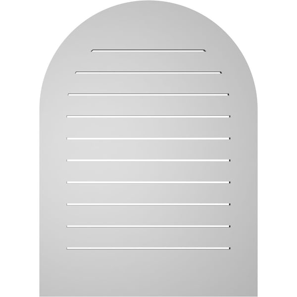Ekena Millwork Round Top Surface Mount PVC Gable Vent: Functional, w/ 3-1/2"W x 1"P Standard Frame, 28"W x 38"H - GVPRT28X3801SF
