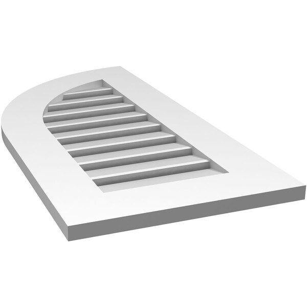 Ekena Millwork Quarter Round Top Left Surface Mount PVC Gable Vent w/ 3-1/2"W x 1"P Standard Frame, 16"W x 32"H - GVPQL16X3201SF