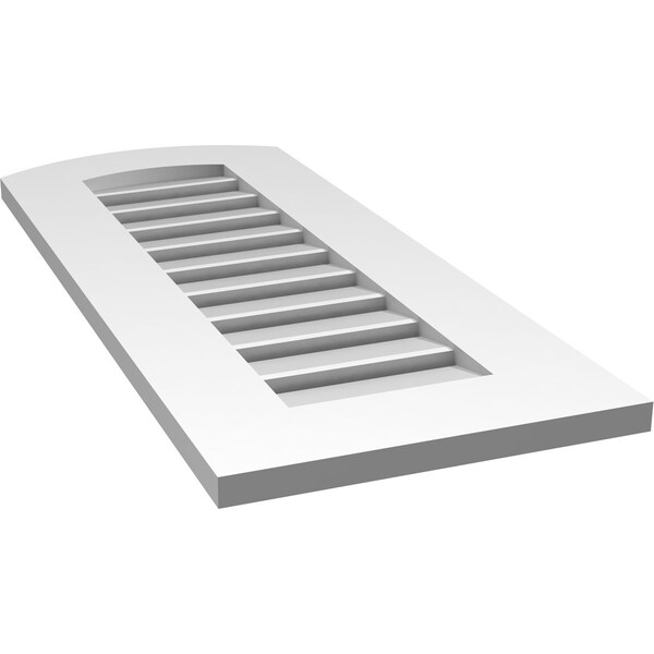 Ekena Millwork Arch Top Surface Mount PVC Gable Vent: Non-Functional, w/ 3-1/2"W x 1"P Standard Frame, 14"W x 32"H - GVPAR14X3201SN