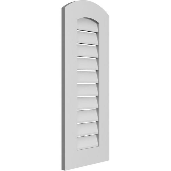 Ekena Millwork Arch Top Surface Mount PVC Gable Vent: Non-Functional, w/ 3-1/2"W x 1"P Standard Frame, 14"W x 32"H - GVPAR14X3201SN
