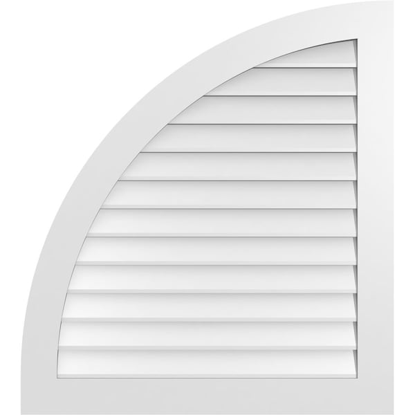Ekena Millwork Quarter Round Top Left Surface Mount PVC Gable Vent w/ 3-1/2"W x 1"P Standard Frame, 36"W x 40"H - GVPQL36X4001SN