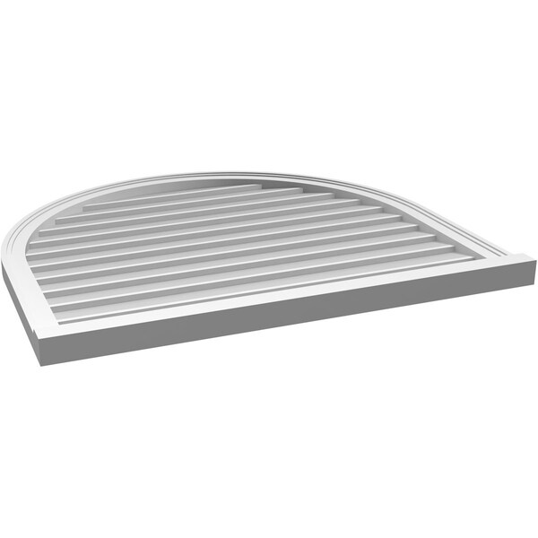 Ekena Millwork Round Top Surface Mount PVC Gable Vent w/ 2"W x 2"P Brickmould Sill Frame, 38"W x 34"H - GVPRT38X3403SN