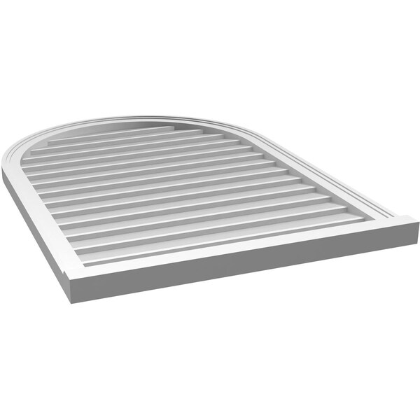 Ekena Millwork Round Top Surface Mount PVC Gable Vent w/ 2"W x 2"P Brickmould Sill Frame, 30"W x 42"H - GVPRT30X4203SN