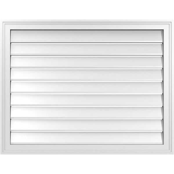 Ekena Millwork Vertical Surface Mount PVC Gable Vent: Functional, w/ 2"W x 1-1/2"P Brickmould Frame, 36"W x 28"H - GVPVE36X2802SF