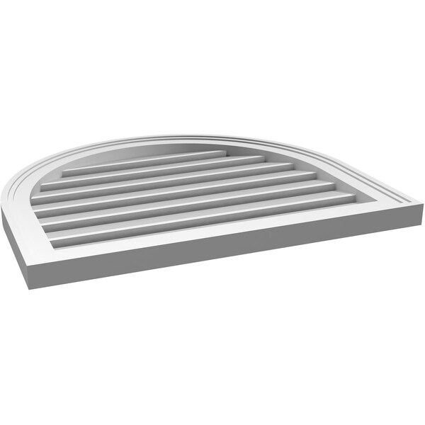 Ekena Millwork Round Top Surface Mount PVC Gable Vent: Functional, w/ 2"W x 1-1/2"P Brickmould Frame, 26"W x 22"H - GVPRT26X2202SF