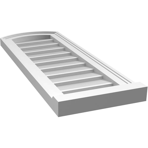 Ekena Millwork Arch Top Surface Mount PVC Gable Vent: Functional, w/ 2"W x 2"P Brickmould Sill Frame, 12"W x 32"H - GVPAR12X3203SF
