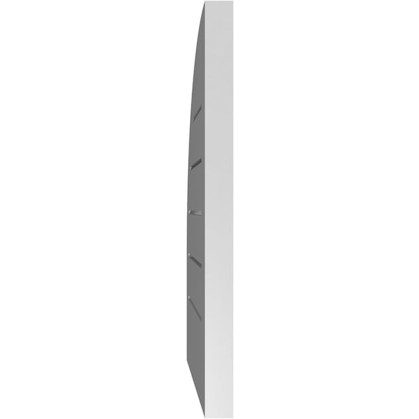 Ekena Millwork Quarter Round Top Right Surface Mount PVC Gable Vent w/ 2"W x 2"P Brickmould Sill Frame, 14"W x 22"H - GVPQR14X2203SF