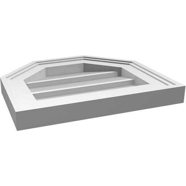 Ekena Millwork Octagonal Top Surface Mount PVC Gable Vent w/ 2"W x 1-1/2"P Brickmould Frame, 14"W x 12"H - GVPOT14X1202SN
