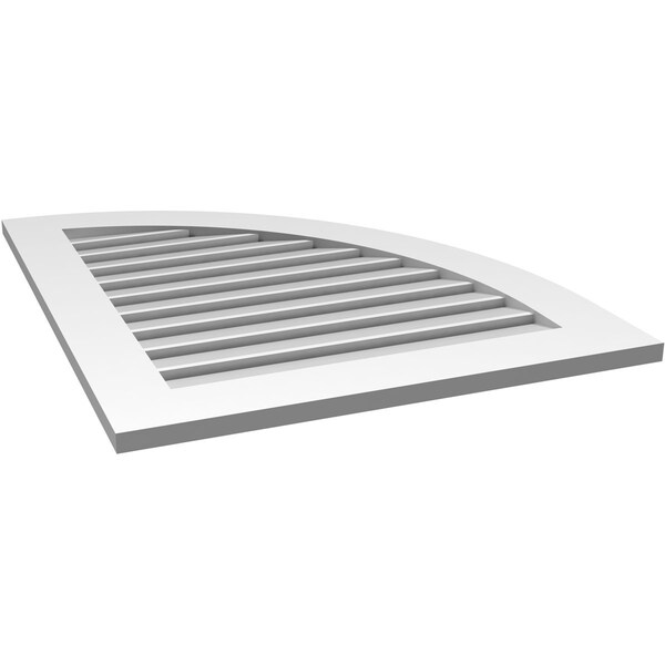 Ekena Millwork Quarter Round Top Right Surface Mount PVC Gable Vent w/ 3-1/2"W x 1"P Standard Frame, 28"W x 34"H - GVPQR28X3401SF