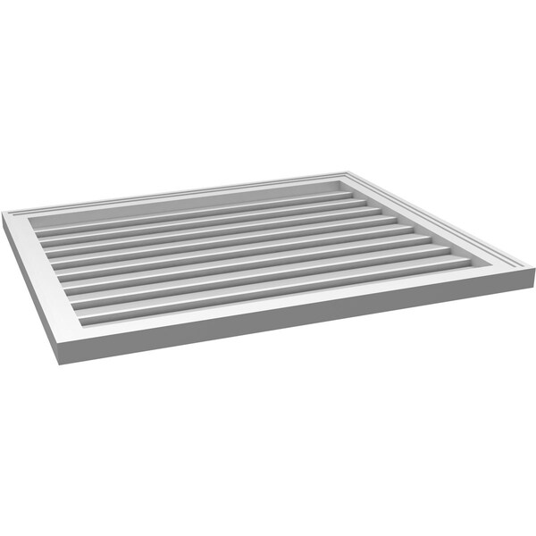 Ekena Millwork Vertical Surface Mount PVC Gable Vent: Functional, w/ 2"W x 1-1/2"P Brickmould Frame, 34"W x 28"H - GVPVE34X2802SF