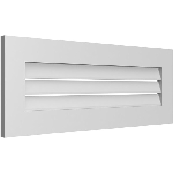 Ekena Millwork Vertical Surface Mount PVC Gable Vent: Functional, w/ 3-1/2"W x 1"P Standard Frame, 40"W x 14"H - GVPVE40X1401SF
