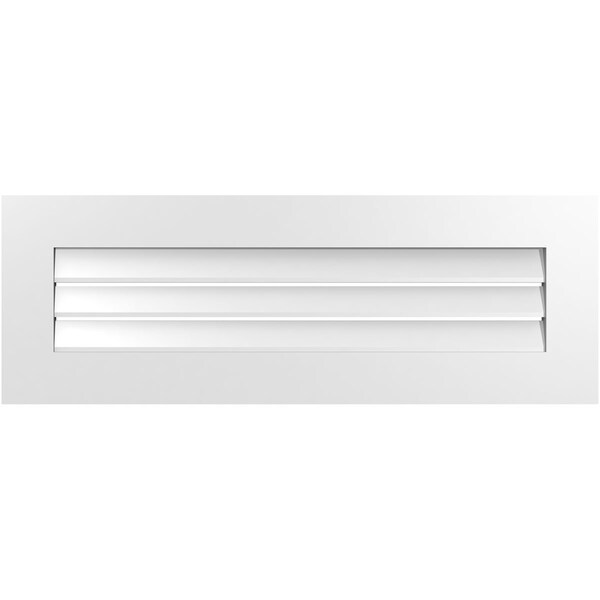 Ekena Millwork Vertical Surface Mount PVC Gable Vent: Functional, w/ 3-1/2"W x 1"P Standard Frame, 40"W x 14"H - GVPVE40X1401SF