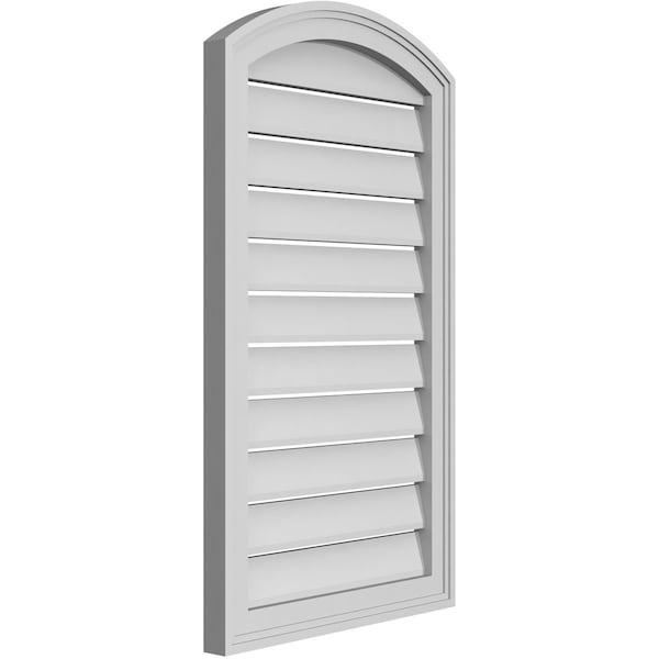 Ekena Millwork Arch Top Surface Mount PVC Gable Vent: Non-Functional, w/2"W x 1-1/2"P Brickmould Frame, 20"W x 32"H - GVPAR20X3202SN