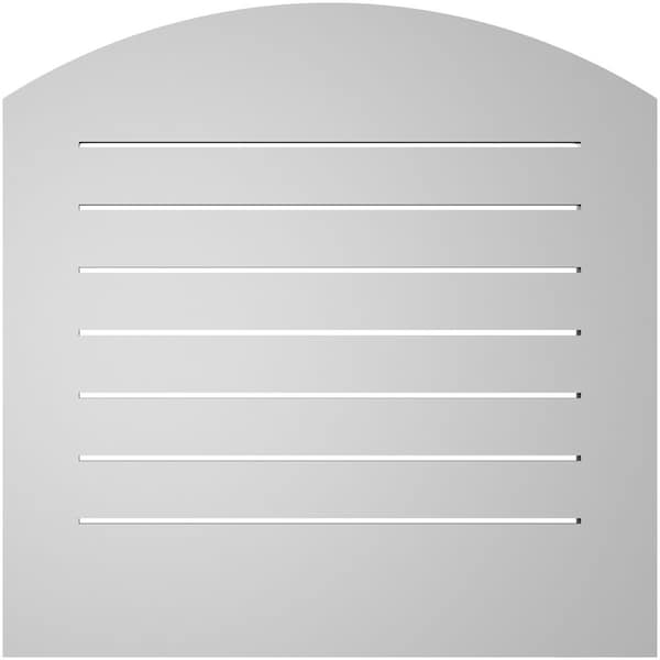 Ekena Millwork Arch Top Surface Mount PVC Gable Vent: Non-Functional, w/ 3-1/2"W x 1"P Standard Frame, 28"W x 42"H - GVPAR28X4201SN