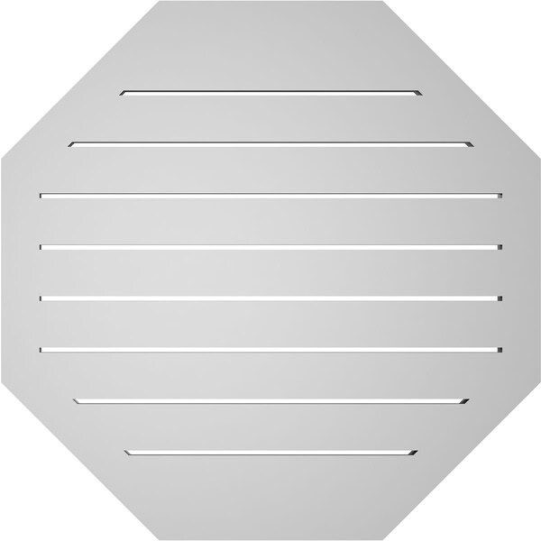 Ekena Millwork Octagonal Surface Mount PVC Gable Vent: Functional, w/ 2"W x 2"P Brickmould Sill Frame, 28"W x 28"H - GVPOC28X2803SF