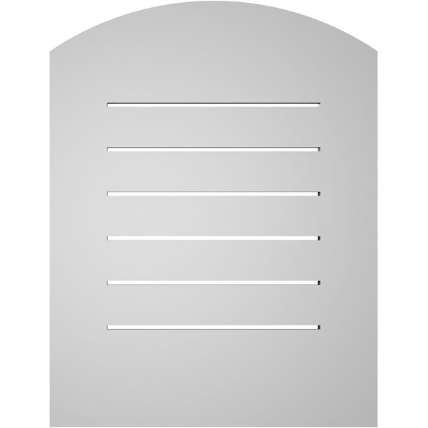 Ekena Millwork Arch Top Surface Mount PVC Gable Vent: Non-Functional, w/ 3-1/2"W x 1"P Standard Frame, 20"W x 24"H - GVPAR20X2401SN