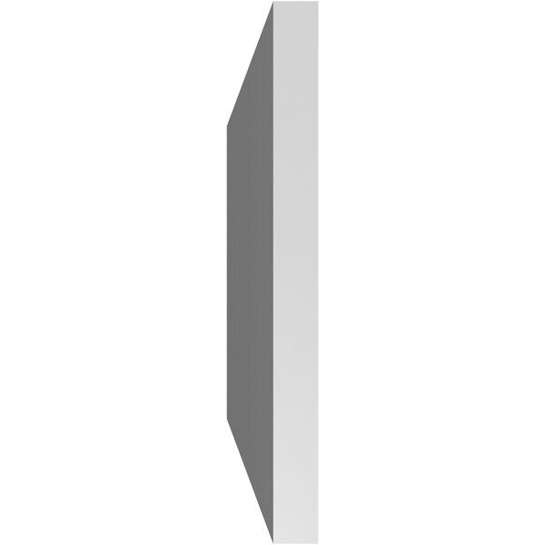 Ekena Millwork Vertical Surface Mount PVC Gable Vent: Non-Functional, w/3-1/2"W x 1"H, Standard Frame, 34"W x 12"H - GVPVE34X1201SN