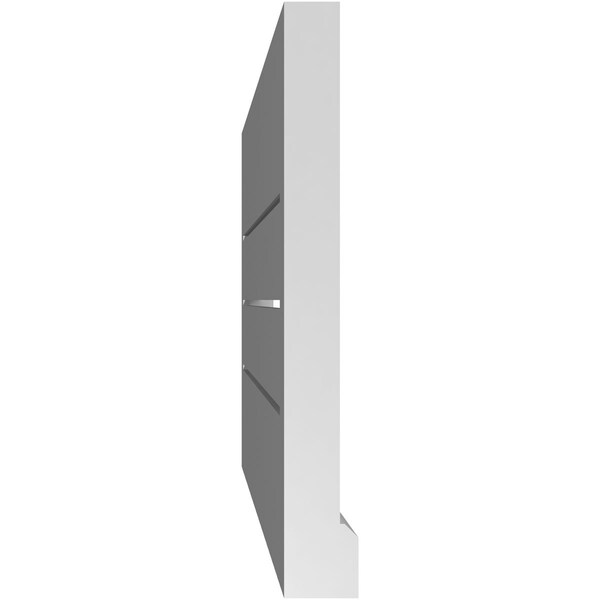 Ekena Millwork Vertical Surface Mount PVC Gable Vent: Functional, w/ 2"W x 2"P Brickmould Sill Frame, 34"W x 16"H - GVPVE34X1603SF