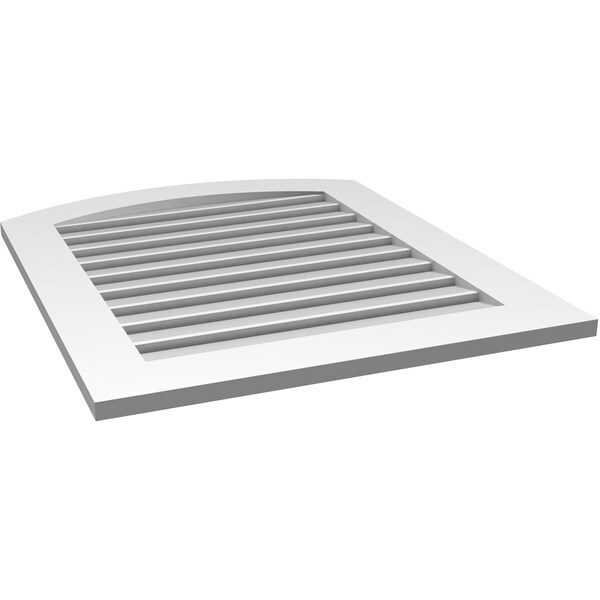 Ekena Millwork Arch Top Surface Mount PVC Gable Vent: Non-Functional, w/ 3-1/2"W x 1"P Standard Frame, 28"W x 32"H - GVPAR28X3201SN