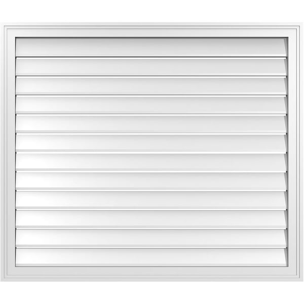Ekena Millwork Vertical Surface Mount PVC Gable Vent: Functional, w/ 2"W x 1-1/2"P Brickmould Frame, 42"W x 36"H - GVPVE42X3602SF
