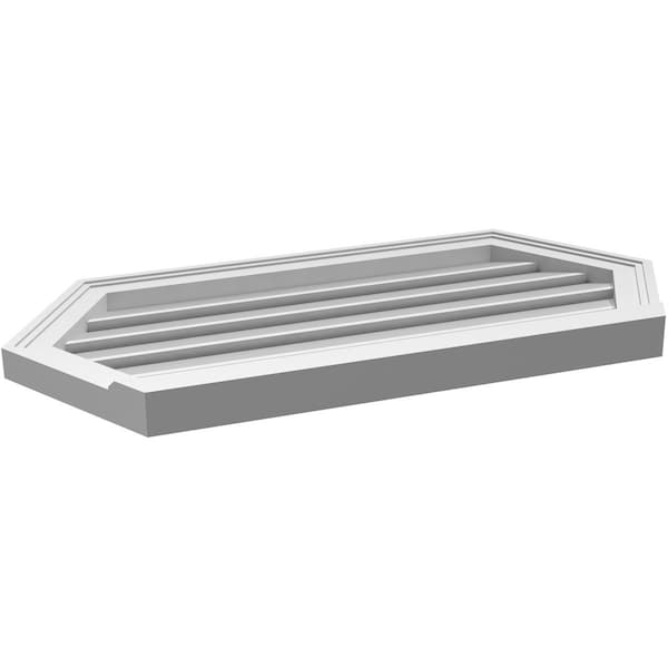 Ekena Millwork Half Round Surface Mount PVC Gable Vent: Functional, w/ 2"W x 2"P Brickmould Sill Frame, 34"W x 17"H - GVPHR34X1703SF
