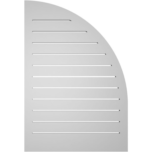 Ekena Millwork Quarter Round Top Left Surface Mount PVC Gable Vent w/ 2"W x 2"P Brickmould Sill Frame, 26"W x 38"H - GVPQL26X3803SF