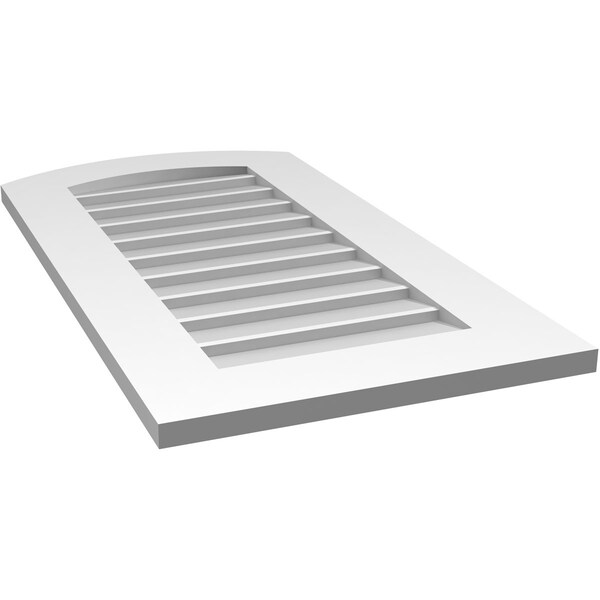 Ekena Millwork Arch Top Surface Mount PVC Gable Vent: Functional, w/ 3-1/2"W x 1"P Standard Frame, 18"W x 34"H - GVPAR18X3401SF