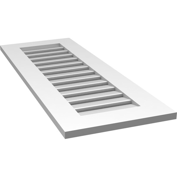 Ekena Millwork Vertical Surface Mount PVC Gable Vent: Functional, w/ 3-1/2"W x 1"P Standard Frame, 16"W x 42"H - GVPVE16X4201SF
