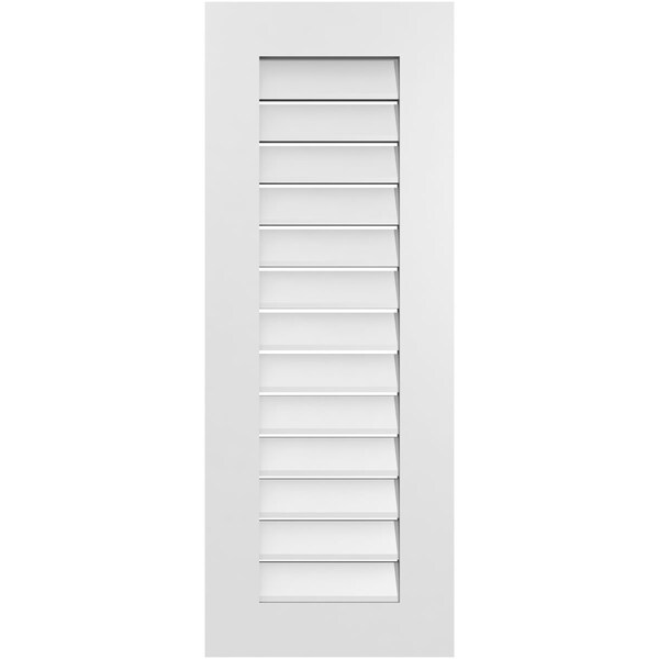 Ekena Millwork Vertical Surface Mount PVC Gable Vent: Functional, w/ 3-1/2"W x 1"P Standard Frame, 16"W x 42"H - GVPVE16X4201SF