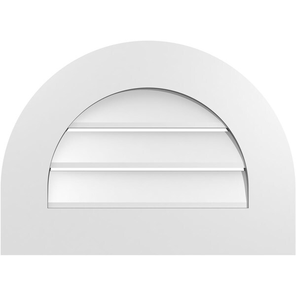 Ekena Millwork Round Top Surface Mount PVC Gable Vent: Functional, w/ 3-1/2"W x 1"P Standard Frame, 22"W x 16"H - GVPRT22X1601SF