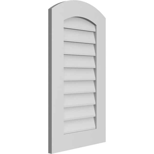 Ekena Millwork Arch Top Surface Mount PVC Gable Vent: Functional, w/ 3-1/2"W x 1"P Standard Frame, 18"W x 32"H - GVPAR18X3201SF